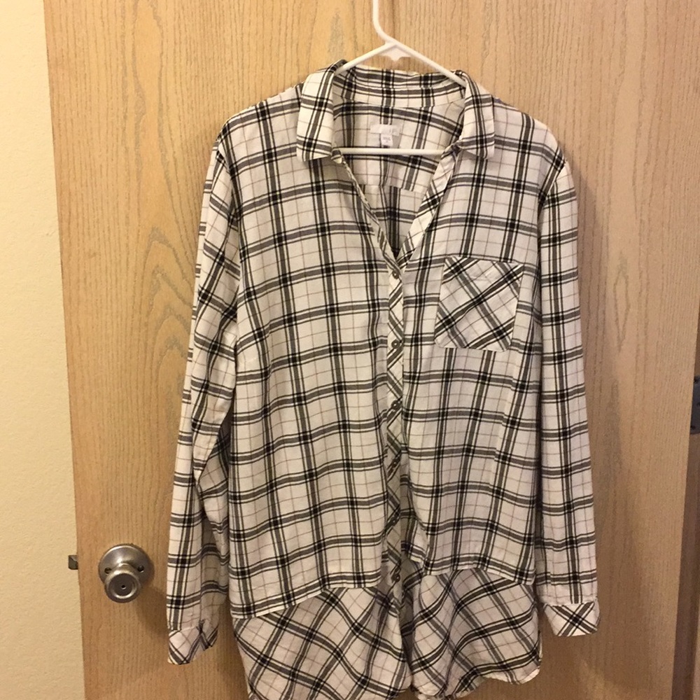 JJILL tunic white black and tan